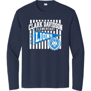 Clark Davidson Flag Performance Long Sleeve Tee - Navy - front view