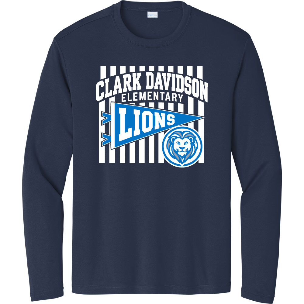 Clark Davidson Flag Performance Long Sleeve Tee - Navy - front view