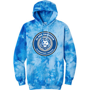 Clark Davidson Logo Crystal Tie-Dye Hoodie - Sky Blue - front view