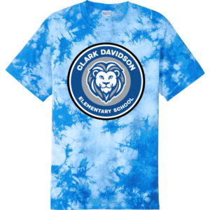 Clark Davidson Logo Crystal Tie-Dye Tee - Sky Blue - front view