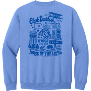 Clark Davidson Points of Interest Crewneck Sweatshirt - Light Blue - back view