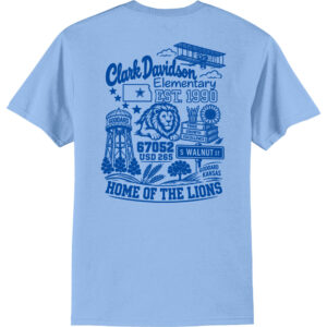 Clark Davidson Points of Interest Short Sleeve Tee - Light Blue - back view