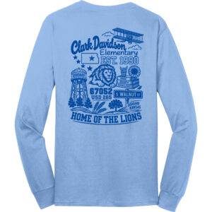 Clark Davidson Points of Interest Long Sleeve Tee - Light Blue - back view