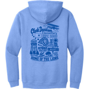 Clark Davidson Points of Interest Hoodie - Light Blue - back view