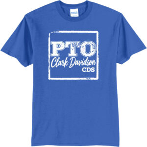 Clark Davidson PTO Square Logo Tee - Royal - front view